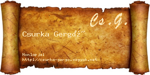 Csurka Gergő névjegykártya